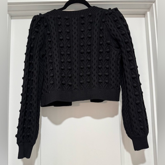 A loves A Cropped Black Cardigan with Bow Accents Size S EUC Adorable! - Picture 4 of 9